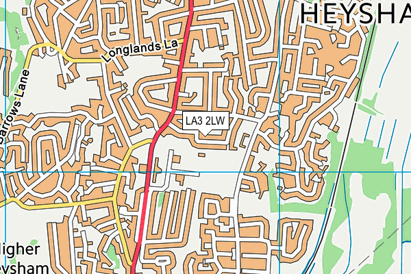 LA3 2LW map - OS VectorMap District (Ordnance Survey)