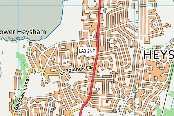 LA3 2NP map - OS VectorMap District (Ordnance Survey)
