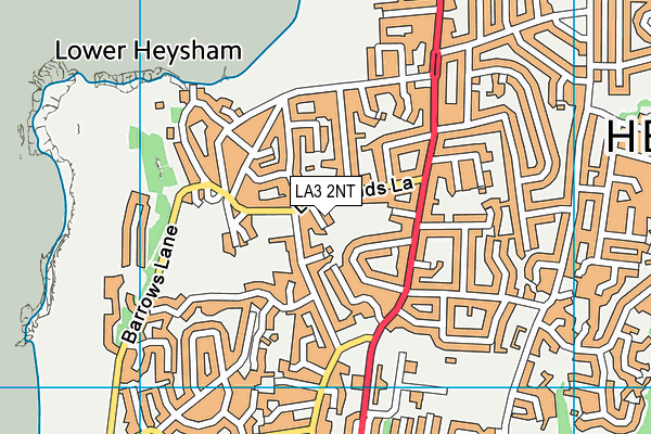 LA3 2NT map - OS VectorMap District (Ordnance Survey)