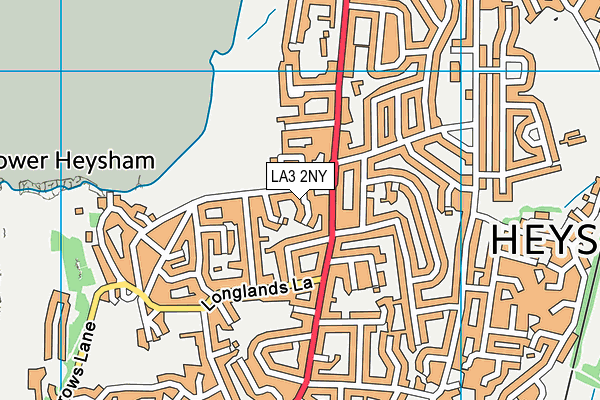 LA3 2NY map - OS VectorMap District (Ordnance Survey)