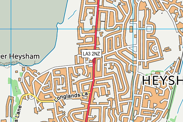 LA3 2NZ map - OS VectorMap District (Ordnance Survey)