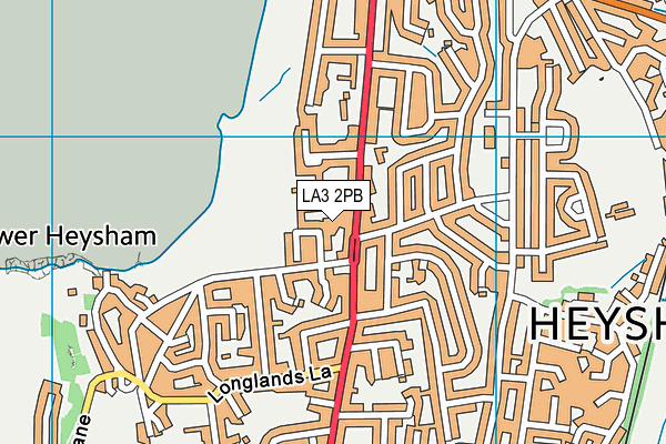 LA3 2PB map - OS VectorMap District (Ordnance Survey)