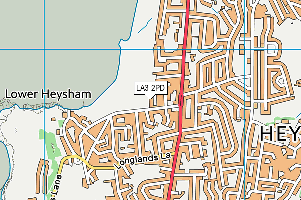 LA3 2PD map - OS VectorMap District (Ordnance Survey)