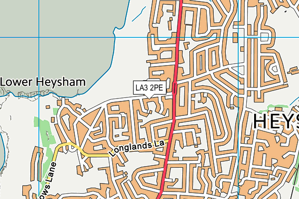 LA3 2PE map - OS VectorMap District (Ordnance Survey)
