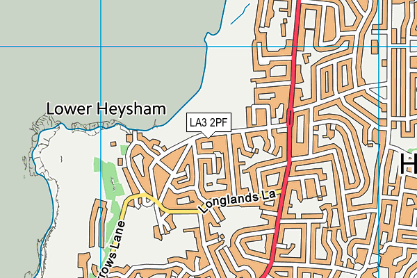 LA3 2PF map - OS VectorMap District (Ordnance Survey)