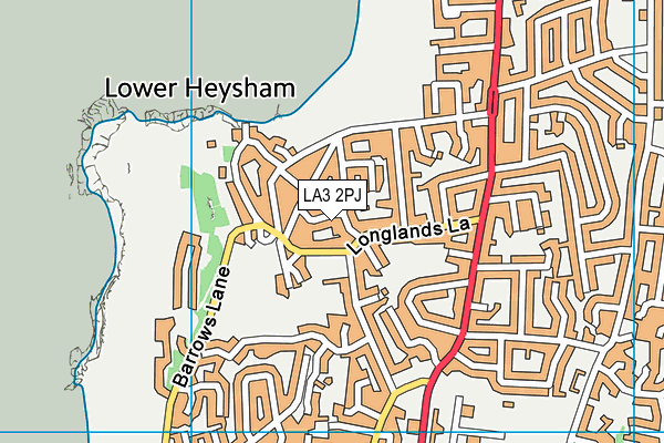 LA3 2PJ map - OS VectorMap District (Ordnance Survey)