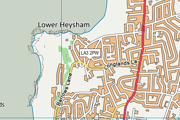 LA3 2PW map - OS VectorMap District (Ordnance Survey)