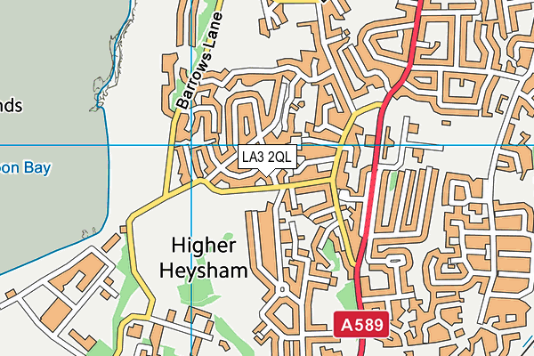 LA3 2QL map - OS VectorMap District (Ordnance Survey)