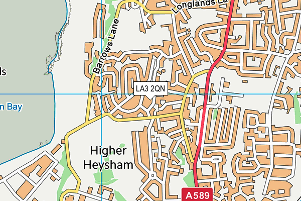 LA3 2QN map - OS VectorMap District (Ordnance Survey)