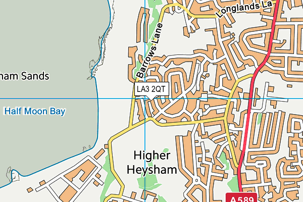 LA3 2QT map - OS VectorMap District (Ordnance Survey)