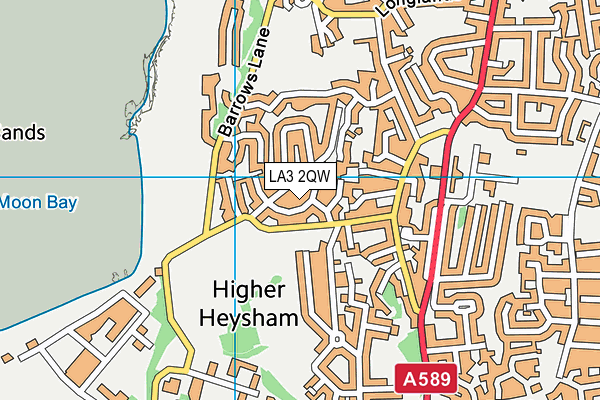 LA3 2QW map - OS VectorMap District (Ordnance Survey)