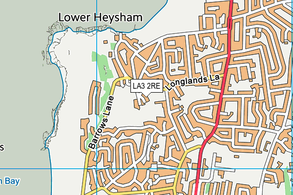 LA3 2RE map - OS VectorMap District (Ordnance Survey)