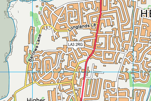 LA3 2RG map - OS VectorMap District (Ordnance Survey)