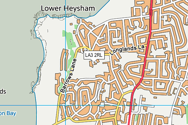 Heysham Cricket Club map (LA3 2RL) - OS VectorMap District (Ordnance Survey)