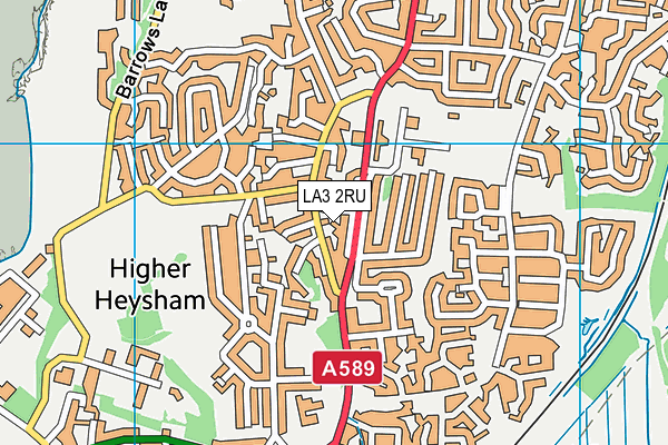 LA3 2RU map - OS VectorMap District (Ordnance Survey)
