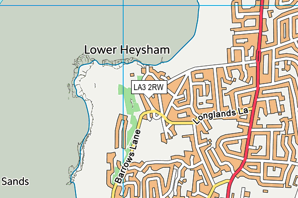 LA3 2RW map - OS VectorMap District (Ordnance Survey)