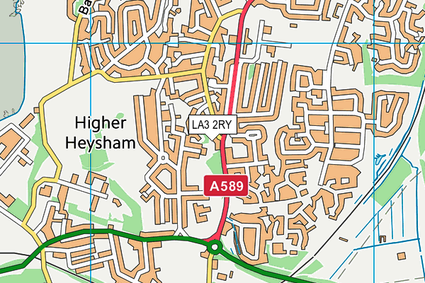 LA3 2RY map - OS VectorMap District (Ordnance Survey)