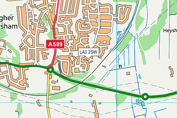 LA3 2SW map - OS VectorMap District (Ordnance Survey)