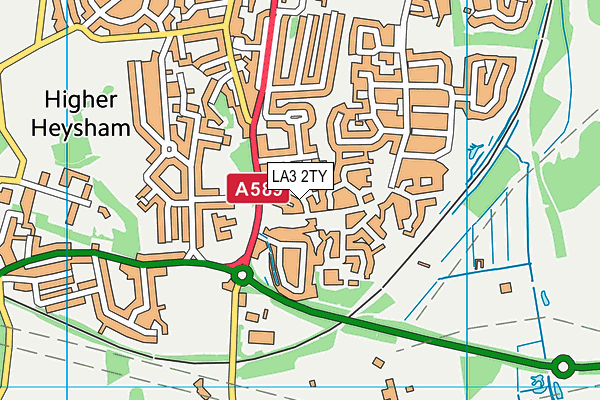 LA3 2TY map - OS VectorMap District (Ordnance Survey)