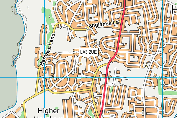 LA3 2UE map - OS VectorMap District (Ordnance Survey)