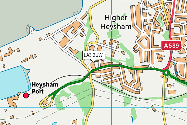 LA3 2UW map - OS VectorMap District (Ordnance Survey)