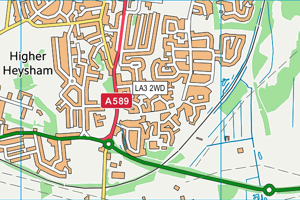 LA3 2WD map - OS VectorMap District (Ordnance Survey)