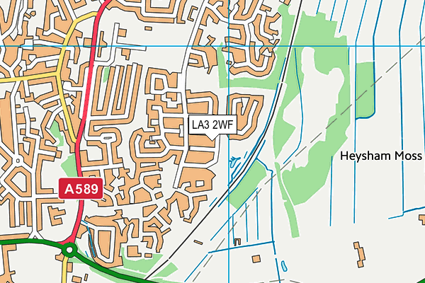 LA3 2WF map - OS VectorMap District (Ordnance Survey)