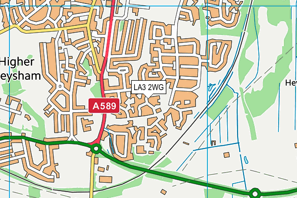 LA3 2WG map - OS VectorMap District (Ordnance Survey)