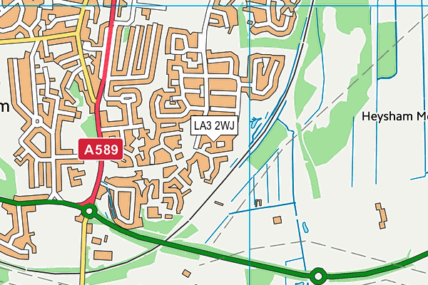 LA3 2WJ map - OS VectorMap District (Ordnance Survey)