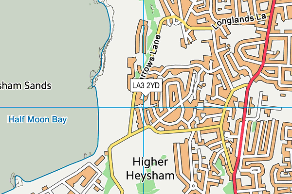 LA3 2YD map - OS VectorMap District (Ordnance Survey)