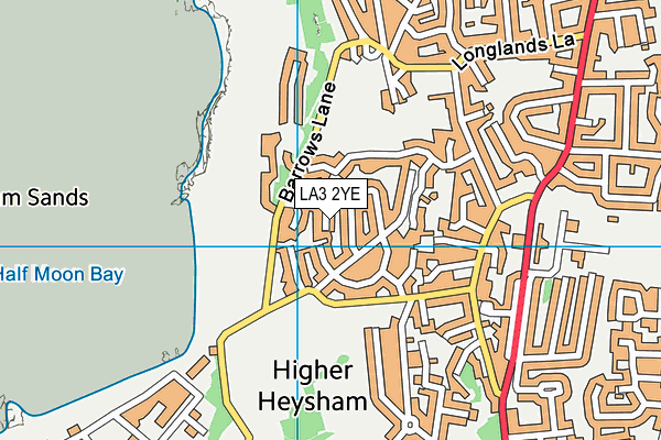 LA3 2YE map - OS VectorMap District (Ordnance Survey)