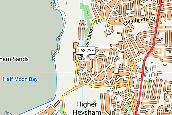 LA3 2YF map - OS VectorMap District (Ordnance Survey)
