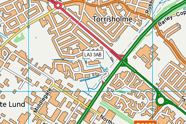 LA3 3AB map - OS VectorMap District (Ordnance Survey)