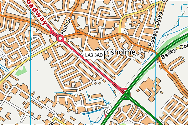 LA3 3AD map - OS VectorMap District (Ordnance Survey)