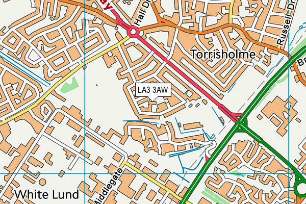 LA3 3AW map - OS VectorMap District (Ordnance Survey)