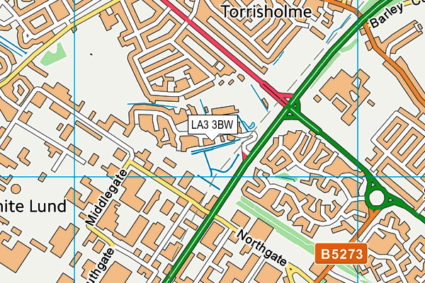LA3 3BW map - OS VectorMap District (Ordnance Survey)