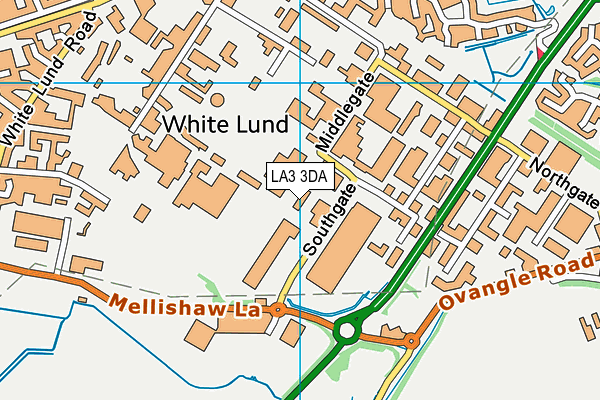 LA3 3DA map - OS VectorMap District (Ordnance Survey)