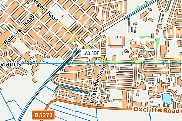 LA3 3DF map - OS VectorMap District (Ordnance Survey)