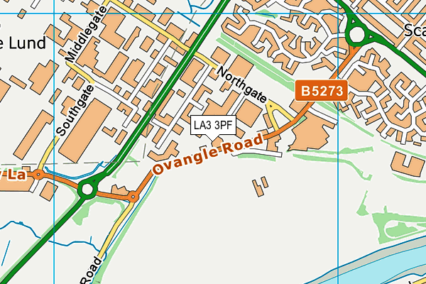 LA3 3PF map - OS VectorMap District (Ordnance Survey)