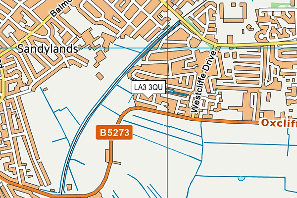 LA3 3QU map - OS VectorMap District (Ordnance Survey)