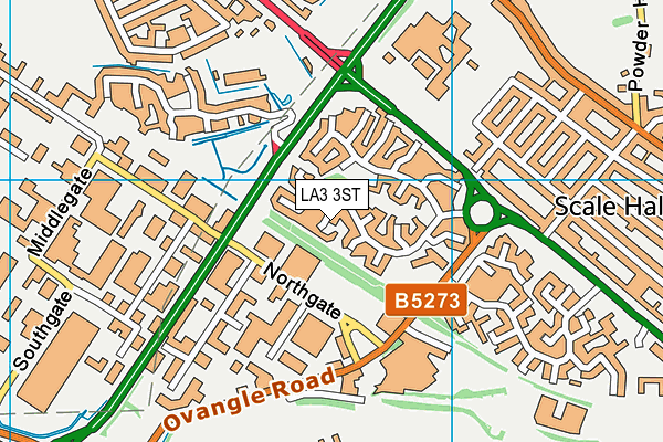 LA3 3ST map - OS VectorMap District (Ordnance Survey)