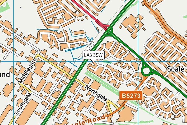 LA3 3SW map - OS VectorMap District (Ordnance Survey)