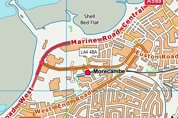 LA4 4BA map - OS VectorMap District (Ordnance Survey)