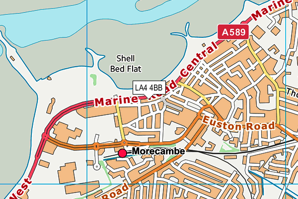 LA4 4BB map - OS VectorMap District (Ordnance Survey)