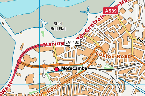 LA4 4BD map - OS VectorMap District (Ordnance Survey)