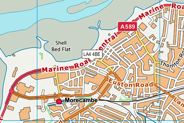 LA4 4BE map - OS VectorMap District (Ordnance Survey)