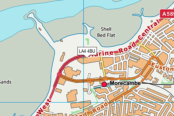 LA4 4BU map - OS VectorMap District (Ordnance Survey)