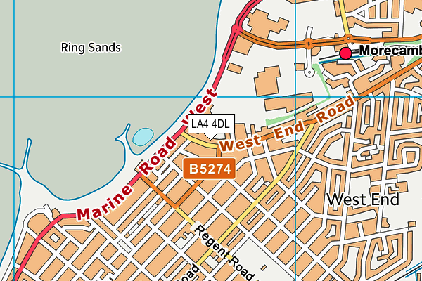 LA4 4DL map - OS VectorMap District (Ordnance Survey)