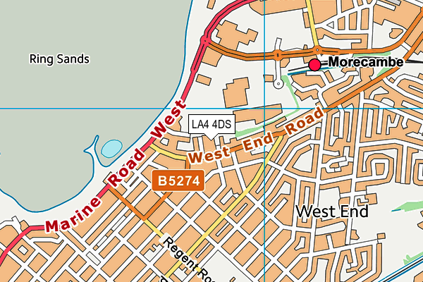 LA4 4DS map - OS VectorMap District (Ordnance Survey)