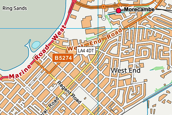 LA4 4DT map - OS VectorMap District (Ordnance Survey)